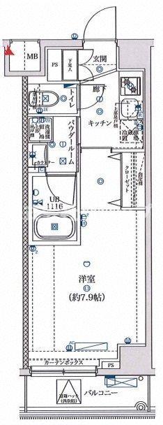 スクエアシティ東白楽マキシヴ(1K/6階)の間取り写真