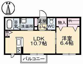 シャーメゾンリエーヴル(1LDK/1階)の間取り写真