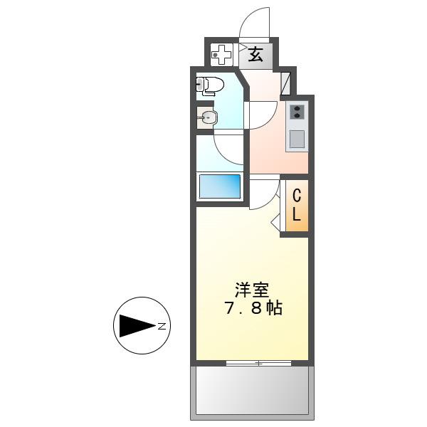 セノアタワー泉(1K/3階)の間取り写真