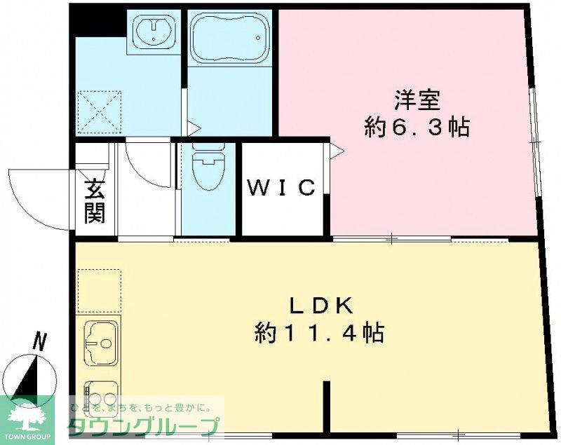 RAMII板橋大和町(1LDK/1階)の間取り写真