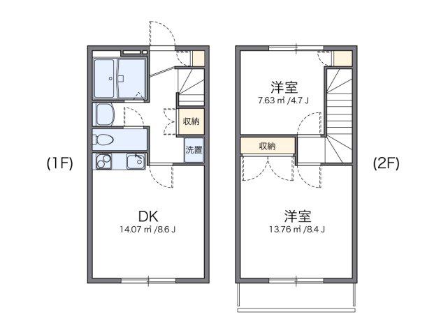 レオパレスセゴビア(2DK/1階)の間取り写真