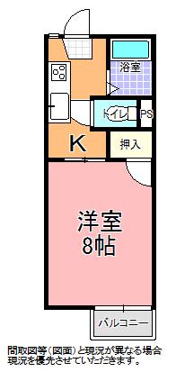 ハイム・シティア B棟(1K/1階)の間取り写真