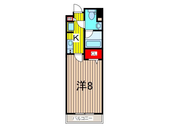 アルファコート蕨3(1K/4階)の間取り写真