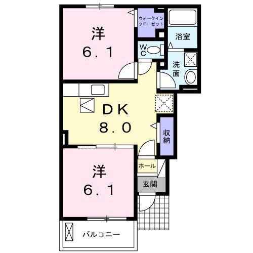 グランシャリオ・A(2DK/1階)の間取り写真