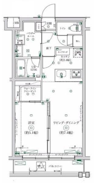 ガレリアレジデンス大泉学園(1LDK/2階)の間取り写真