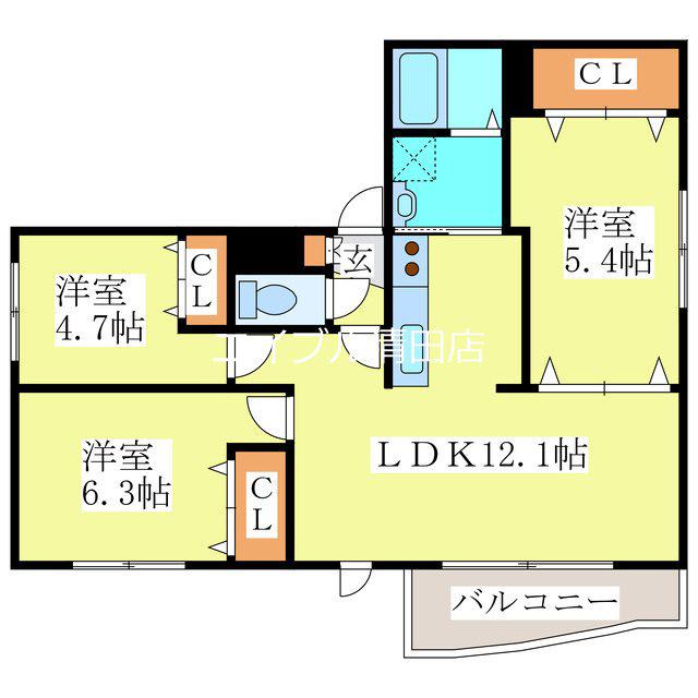 アクアトピア真栄(3LDK/3階)の間取り写真