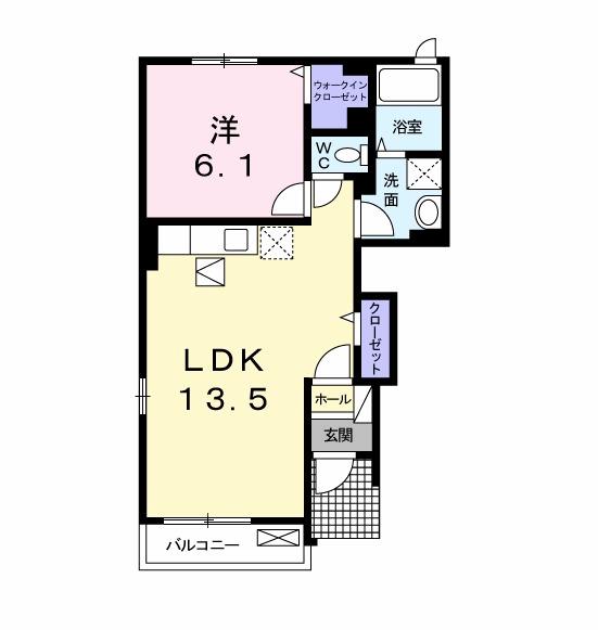 ツインパレス 和(1LDK/1階)の間取り写真