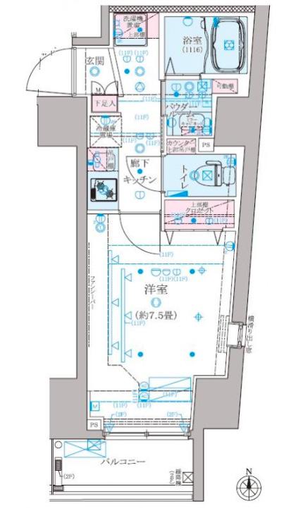 クレイシア練馬駅前(1K/2階)の間取り写真
