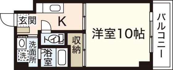 クレールK(1K/7階)の間取り写真