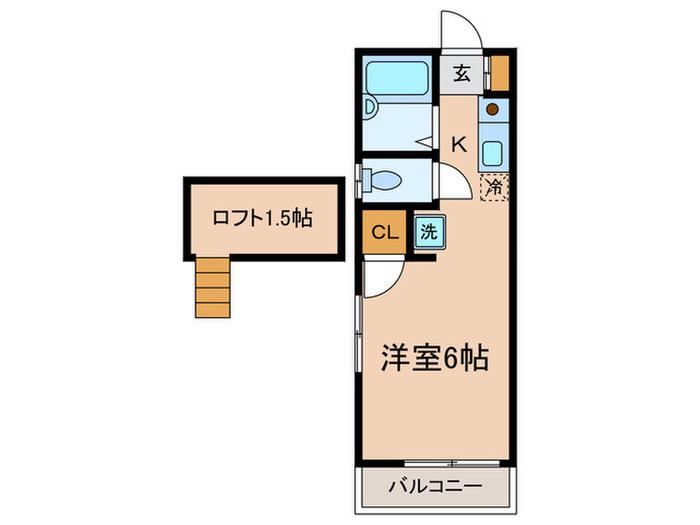 ハイツ都夢(1K/2階)の間取り写真