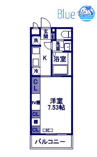 ポルテ しおん(1K/1階)の間取り写真