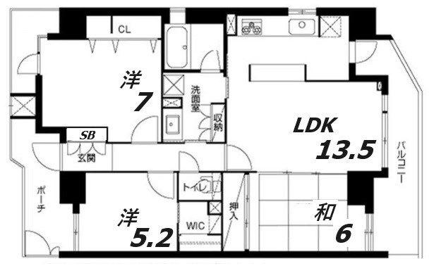 アーバネックス元町通(3LDK/15階)の間取り写真