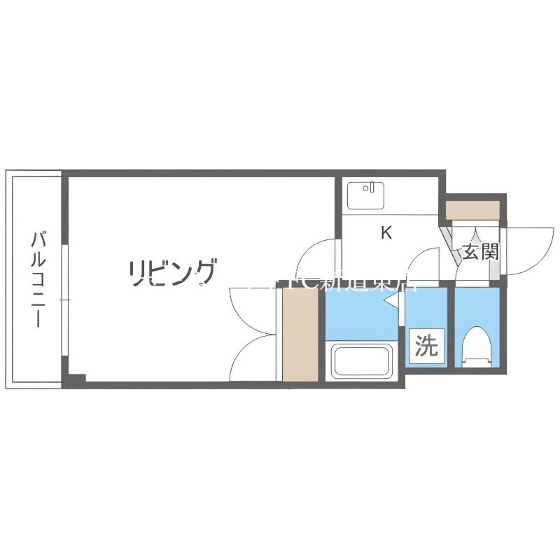 カラクリハウス(1K/4階)の間取り写真