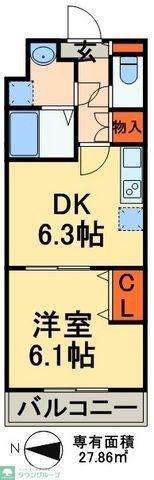 LIETO VILLA幕張(1DK/1階)の間取り写真