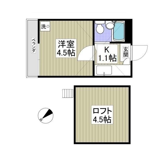 オリーブ(1K/2階)の間取り写真
