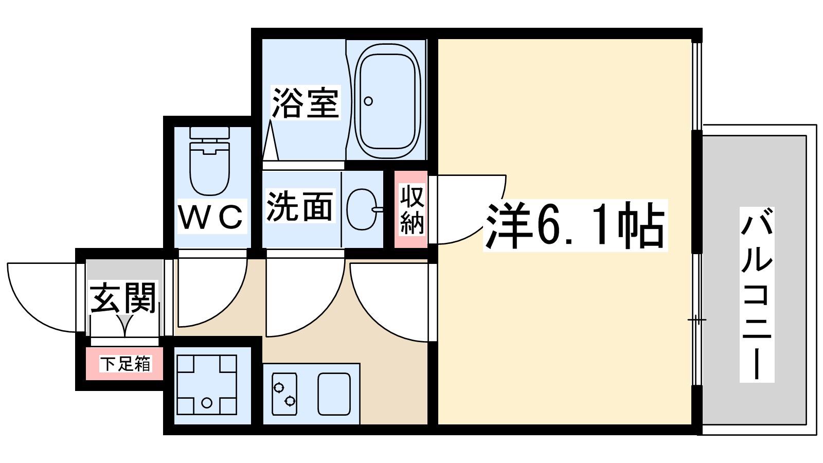 レジュールアッシュ梅田アクシア(1K/10階)の間取り写真