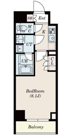 S-RESIDENCE 三田慶大前(1K/5階)の間取り写真