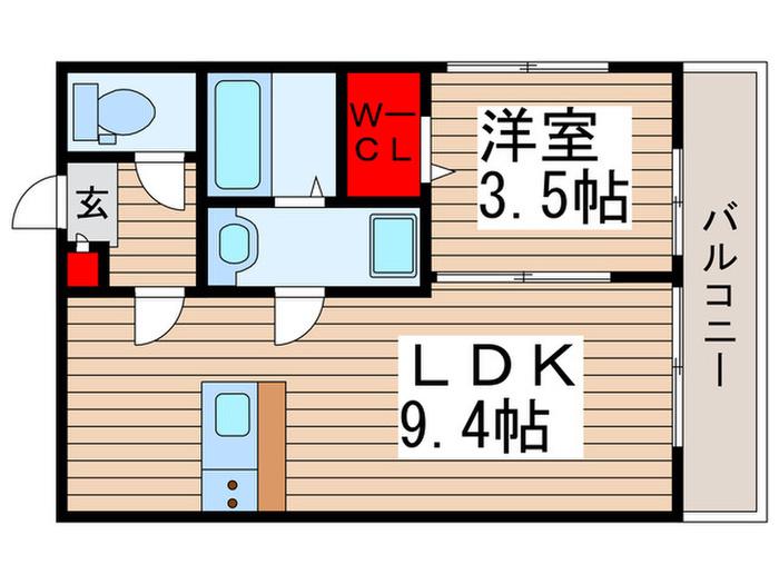 ESPOIR(1LDK/1階)の間取り写真