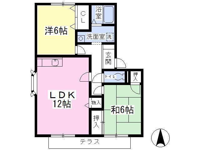 グレイスロイヤルM(2LDK/1階)の間取り写真