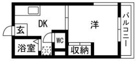 メゾン澤田 D棟(1DK/2階)の間取り写真