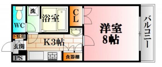 サニーコーポ武田II(1K/3階)の間取り写真