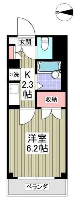 川口プラザD(1K/2階)の間取り写真