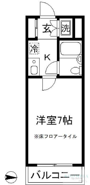 グローリア初穂高田馬場(1K/3階)の間取り写真