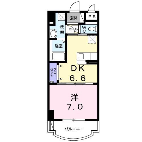 盛キャラバン(1DK/3階)の間取り写真