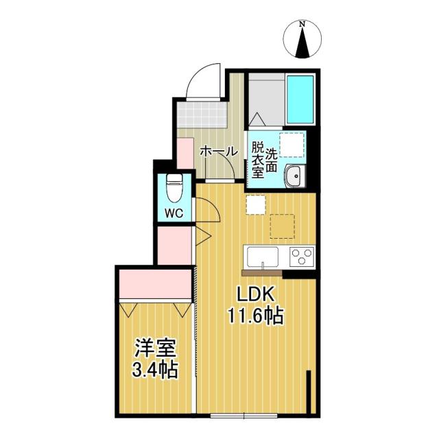 ハイムメゾン双葉町A棟(1LDK/1階)の間取り写真