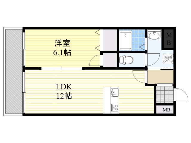 フィオーレはやし(1LDK/7階)の間取り写真