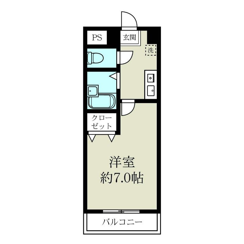 ウォーターフロント礎町(1K/8階)の間取り写真