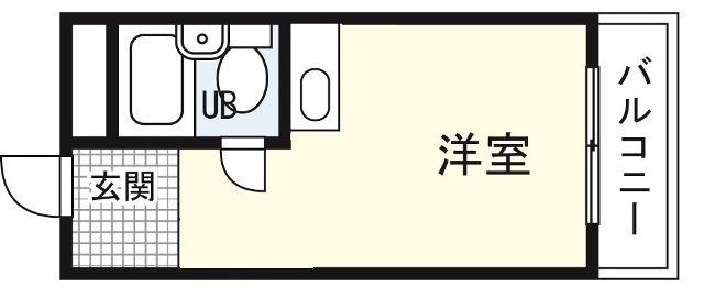 クレシア吉見園(ワンルーム/2階)の間取り写真