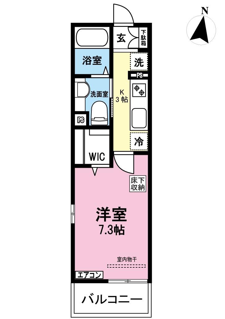 PHILIA FLATS M・I /フィリアフラッツ(1K/1階)の間取り写真