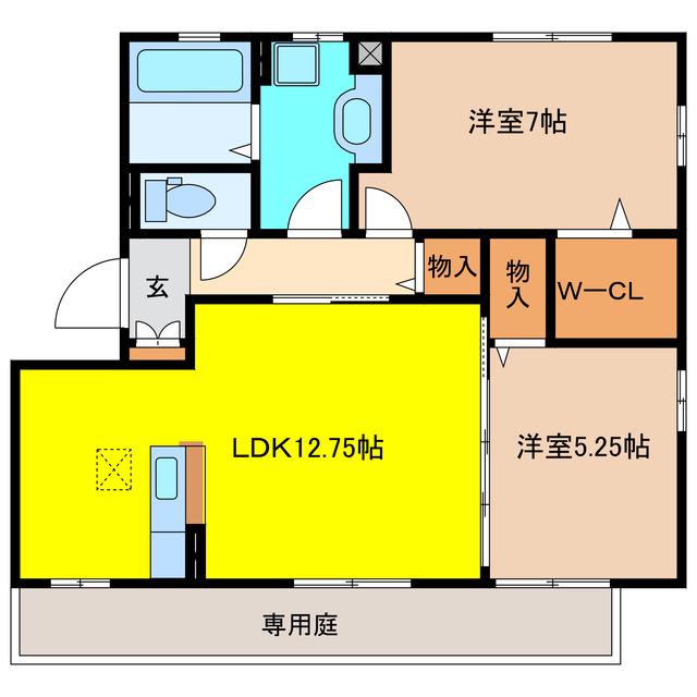 フォレスタ A棟(2LDK/3階)の間取り写真