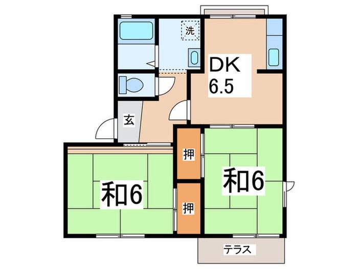メゾン化粧坂(2DK/1階)の間取り写真