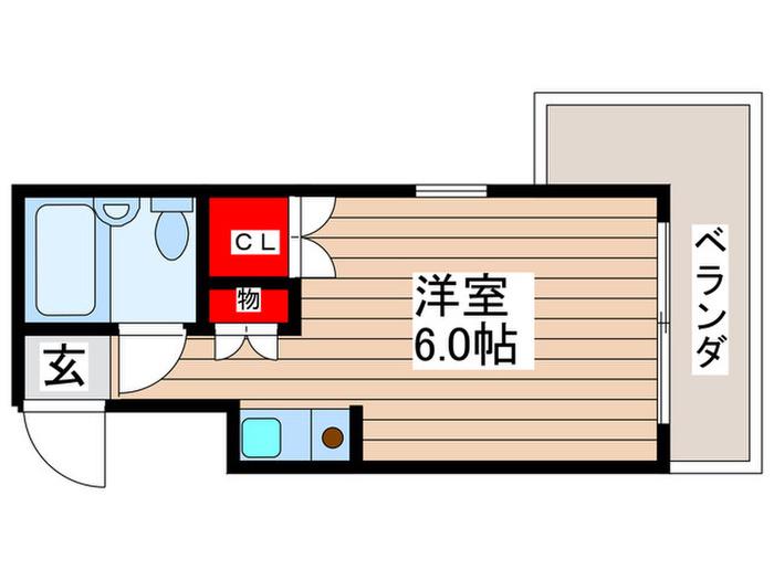 CASA GRANDE(ワンルーム/2階)の間取り写真