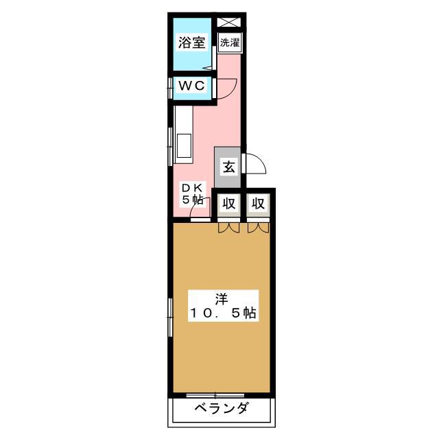 カーサすずらん(1DK/2階)の間取り写真