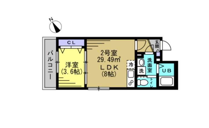 GRAN RIO(1LDK/2階)の間取り写真