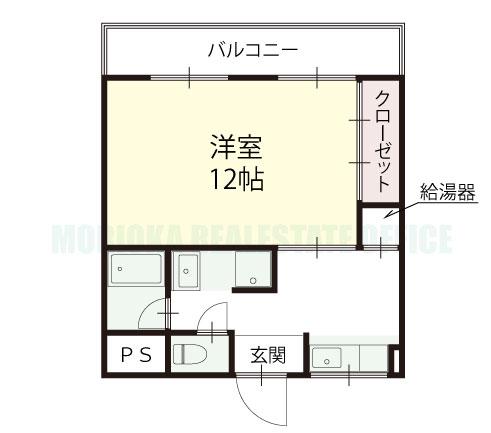 サンハイツ中屋敷A(1K/2階)の間取り写真