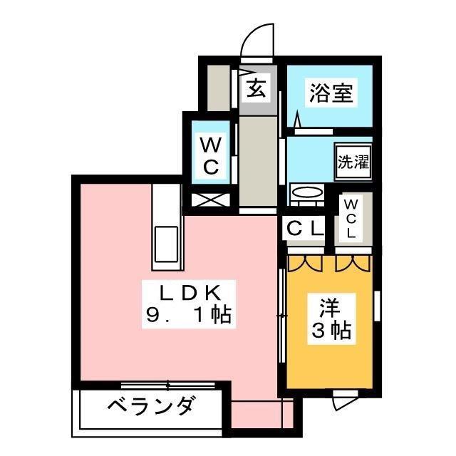 メゾン加納栄町通W(1LDK/4階)の間取り写真