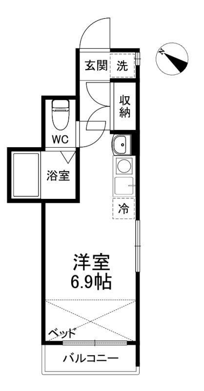 スタイルレジデンス高円寺(ワンルーム/1階)の間取り写真