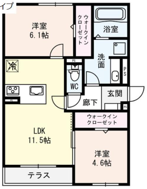 網島SOCIA(2LDK/3階)の間取り写真