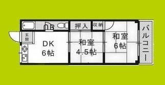長吉コーポ(2DK/5階)の間取り写真