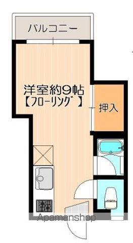 パールエム別府(1DK/4階)の間取り写真