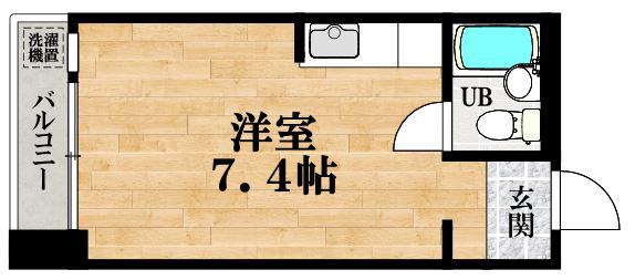 ビューシャルム上本町(ワンルーム/5階)の間取り写真