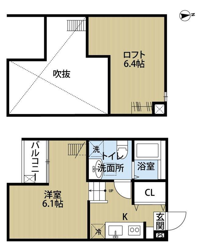 UNO新松戸(ワンルーム/2階)の間取り写真