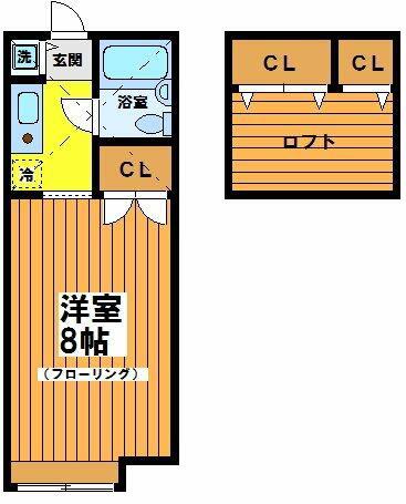 グリーンゲーブルズ(1K/2階)の間取り写真