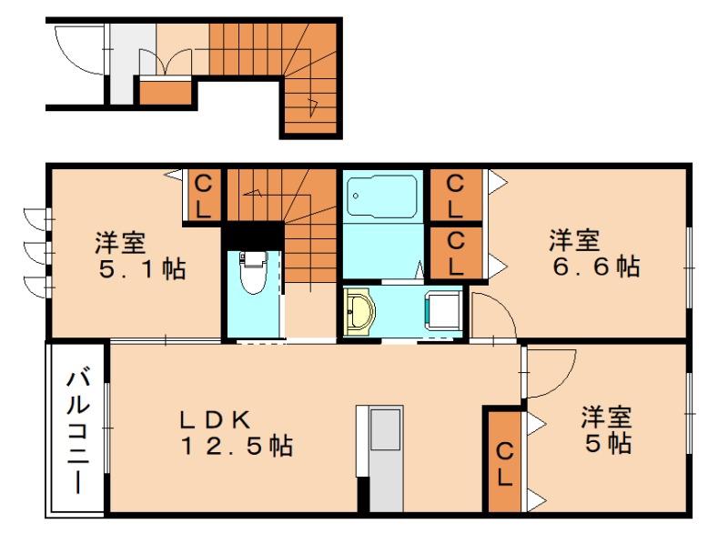 セピアコート赤坂II(3LDK/2階)の間取り写真