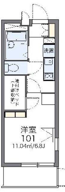 レオパレスキュア横浜(1K/1階)の間取り写真