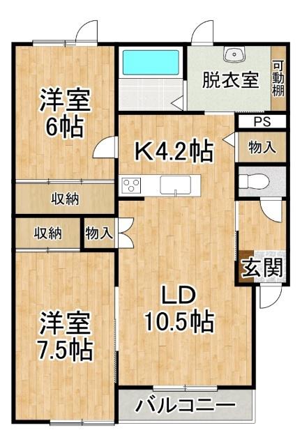 TOWN AK 09(2LDK/1階)の間取り写真